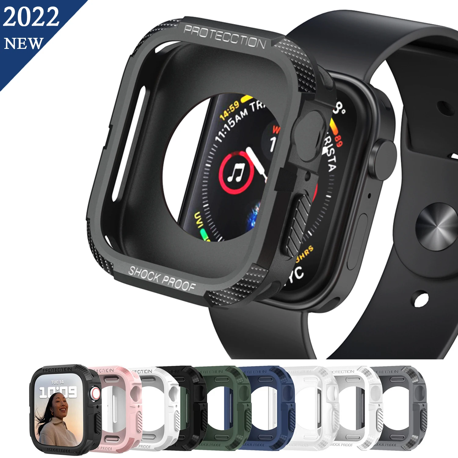 Rugged Cover for Apple Watch Case 44mm 40mm 45mm 41mm 42mm 38mm TPU Screen Bumper Cover Protector For Iwatch Serie 7/6/SE/5/4/3
Rugged Cover for Apple Watch Case 44mm 40mm 45mm 41mm 42mm 38mm TPU Screen Bumper Cover Protector For Iwatch Serie 7/6/SE/5/4/3