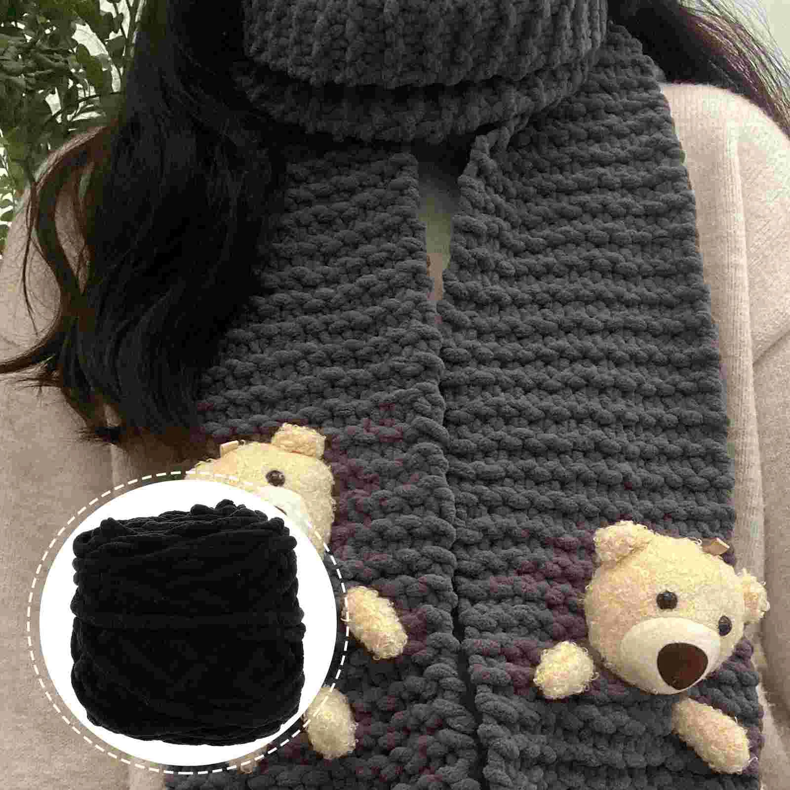 

4 Rolls Crochet Thread Knitting Yarn Crafts Chunky Fluffy Multipurpose Polyester Crocheting Wool Roving