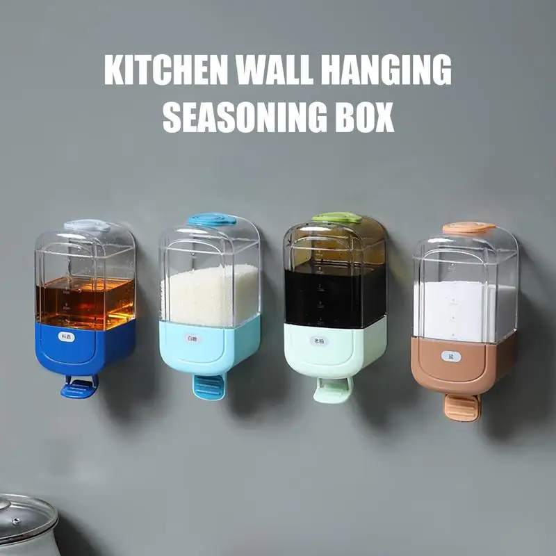 Spice Dispenser Wall Mounted Seasoning Containers Self Adhesive Spice Container Box Condiment Vinegar Storage Rack Kitchen Tool
Spice Dispenser Wall Mounted Seasoning Containers Self Adhesive Spice Container Box Condiment Vinegar Storage Rack Kitchen Tool