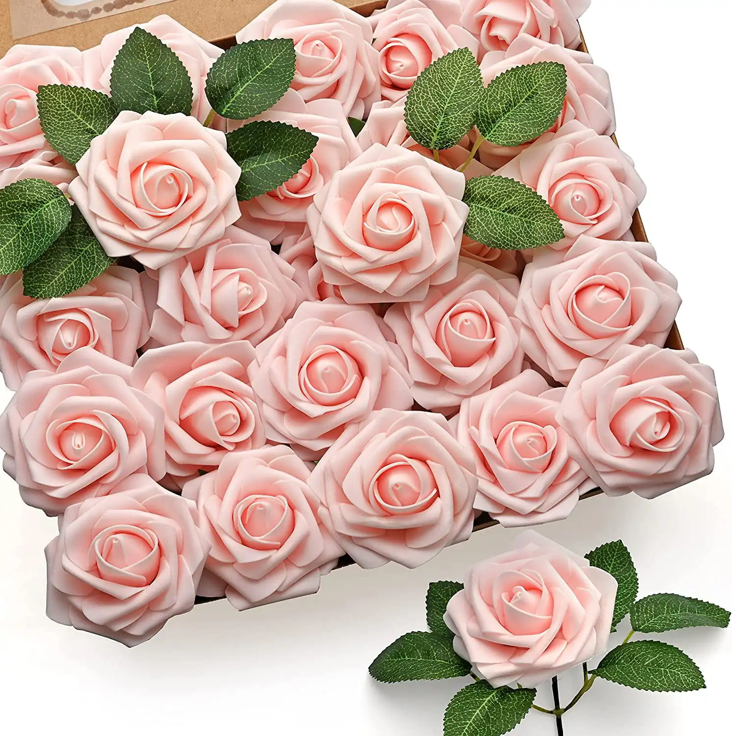 50Pcs Artificial Rose Flowers, Blush Pink Roses Real Touch Foam Fake Rose Bulk with Stem for Wedding Bouquets Centerpieces Brida
50Pcs Artificial Rose Flowers, Blush Pink Roses Real Touch Foam Fake Rose Bulk with Stem for Wedding Bouquets Centerpieces Brida