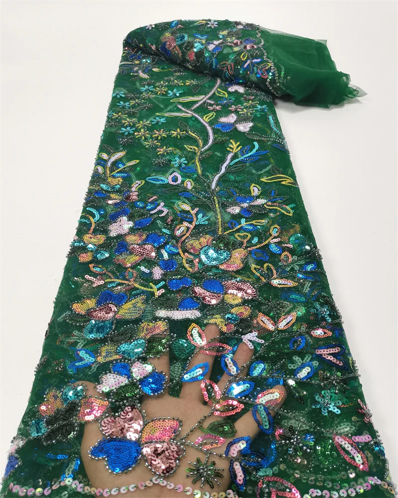 High Quality African Sequence Groom Lace Fabirc 2022 Green Flower Sequins Sewing Embroidery Nigreian Fabric Women Wedding Dress
High Quality African Sequence Groom Lace Fabirc 2022 Green Flower Sequins Sewing Embroidery Nigreian Fabric Women Wedding Dress