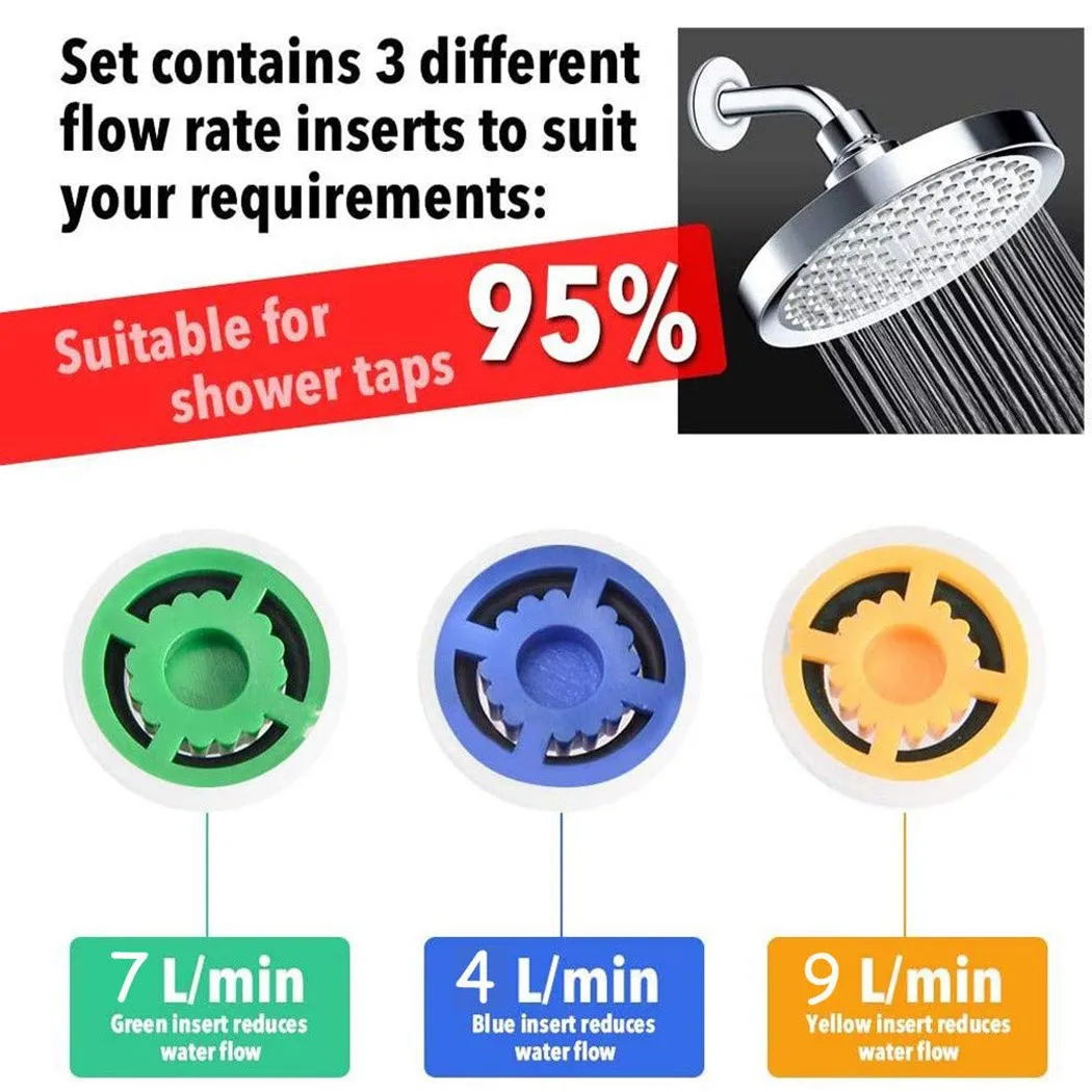 Shower Accessories For 95% Shower Taps Chrome Brass Flow Reducer Limiter Set Water Saving 4, 6, 9 L/min Hose Restrictor
Shower Accessories For 95% Shower Taps Chrome Brass Flow Reducer Limiter Set Water Saving 4, 6, 9 L/min Hose Restrictor