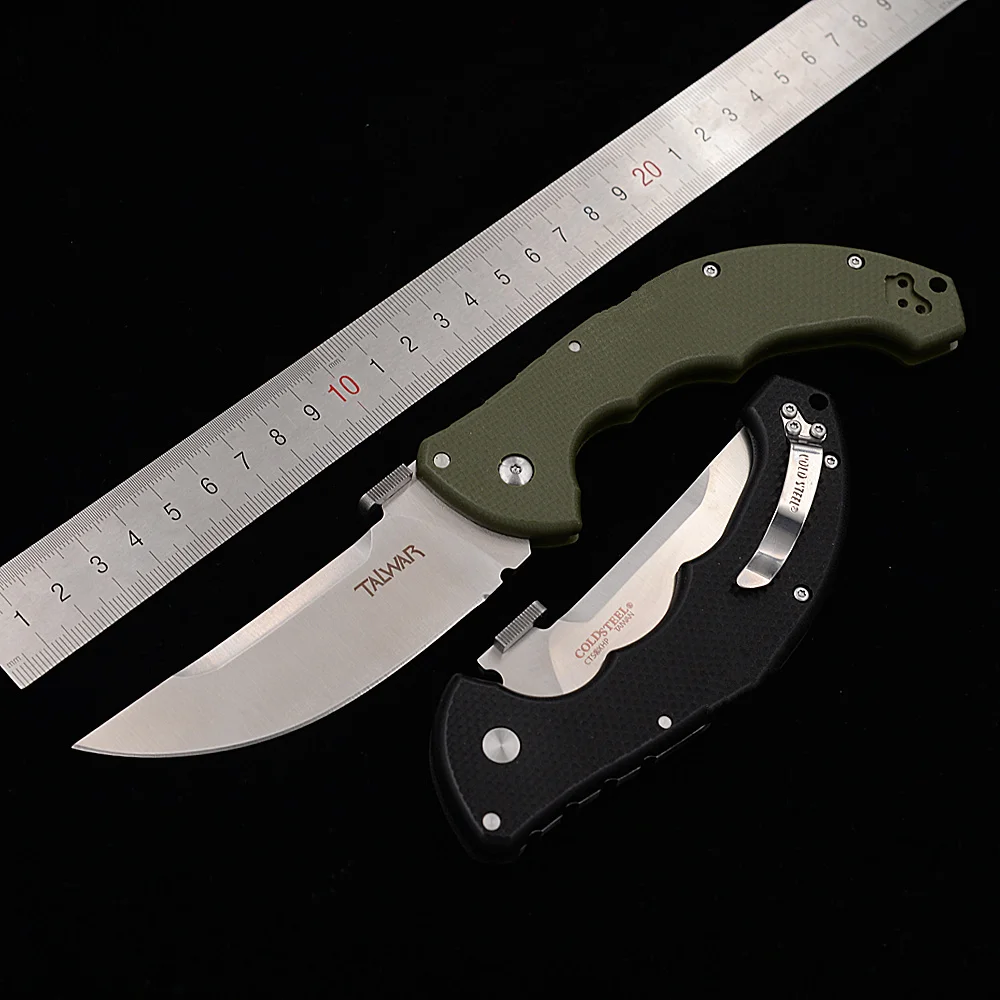 

JUFULE 2023 Cold Steel TriAD TALWAR Mark XHP Blade G10 Handle Copper Washer Hunting Tactical Outdoor EDC Tool Folding Camp Knife