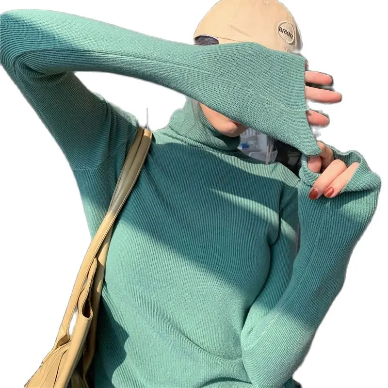 High neck sweater bottomed blouse women's loose top new style t-shirts female cotton solid color tops P3 700
High neck sweater bottomed blouse women's loose top new style t-shirts female cotton solid color tops P3 700