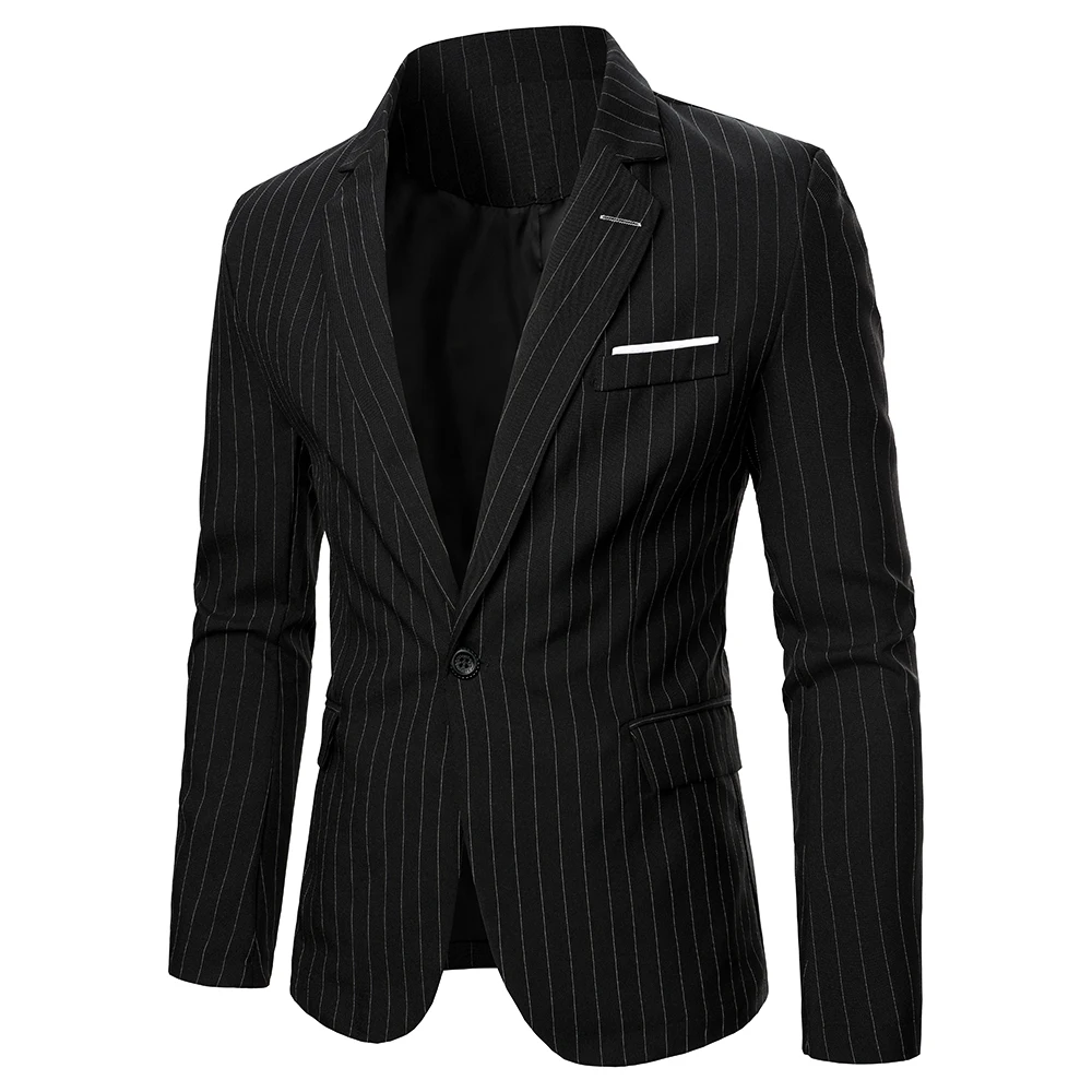 Men Suit Coat Stripe Pattern Decorative Chest Pocket Design Causal Business Fashion Slim Fit One Button Men Blazer 2023
Men Suit Coat Stripe Pattern Decorative Chest Pocket Design Causal Business Fashion Slim Fit One Button Men Blazer 2023