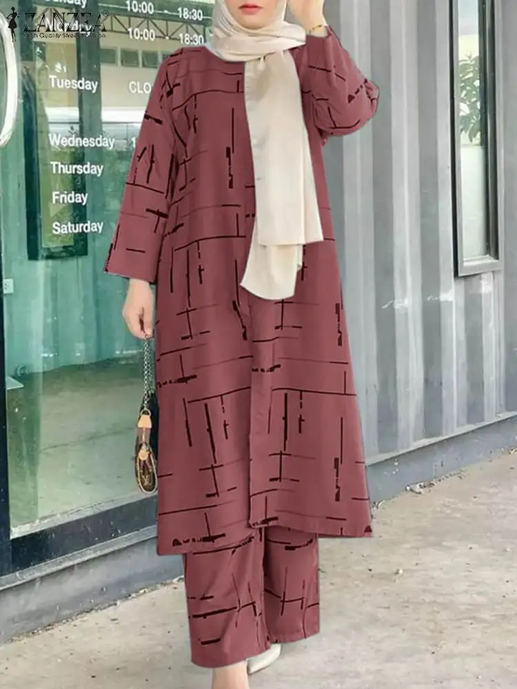 Fashion Women Matching Sets ZANZEA 2022 Printed Suits Muslim Sets Long Sleeve Blouses Pants Casual Turkey Abayas Top Blusas 2PCS
Fashion Women Matching Sets ZANZEA 2022 Printed Suits Muslim Sets Long Sleeve Blouses Pants Casual Turkey Abayas Top Blusas 2PCS