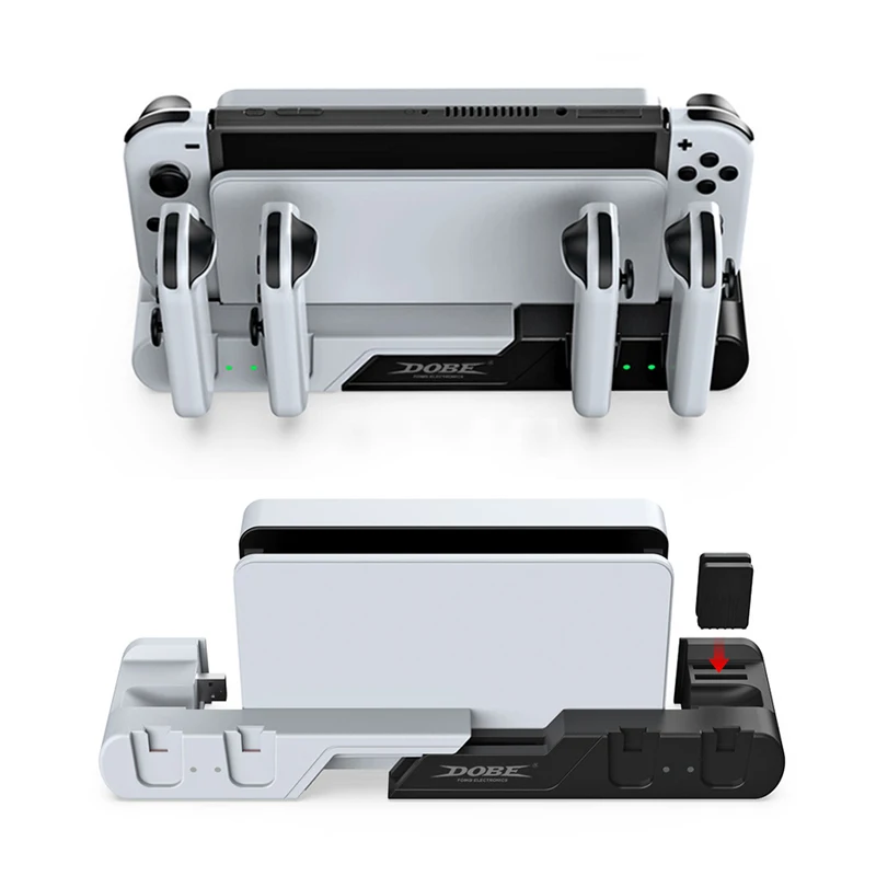 

For Switch /OLED 4 In 1 JoyCon Charging Dock Holder Stand Joy Con Handle Charger Base For Nintendo OLED NS Joy-Con Controller