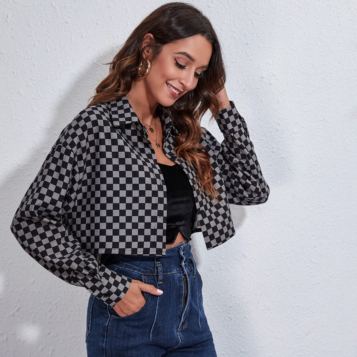 2023 Fashion Short Coat Women's Spring and Autumn Long Sleeve Plaid Top Clothes Y2k
2023 Fashion Short Coat Women's Spring and Autumn Long Sleeve Plaid Top Clothes Y2k