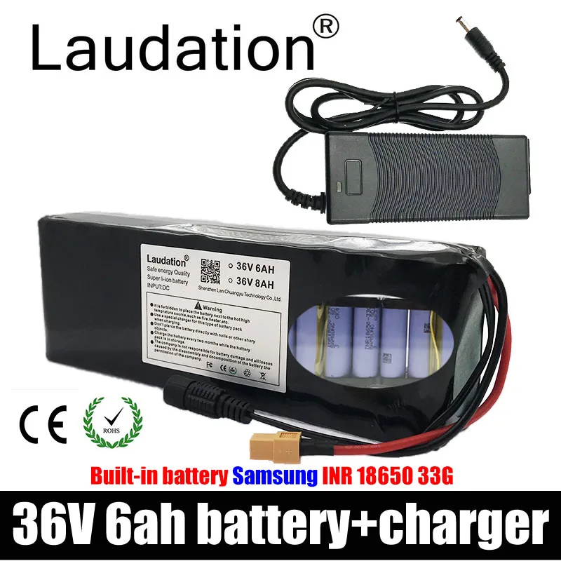 Laudation 36V 6ah Electric Bicycle 18650 Battery Pack 10S 2P 500W High Power and Capacity Motorcycle Scooter With BMS XT60 plug
Laudation 36V 6ah Electric Bicycle 18650 Battery Pack 10S 2P 500W High Power and Capacity Motorcycle Scooter With BMS XT60 plug