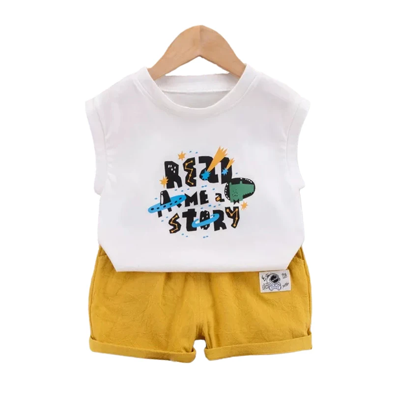 2Pcs Kids Clothes Set Baby Boy Cotton Print Letter Sleveeless T-Shirt + Shorts Summer Casual Children Tracksuit
2Pcs Kids Clothes Set Baby Boy Cotton Print Letter Sleveeless T-Shirt + Shorts Summer Casual Children Tracksuit