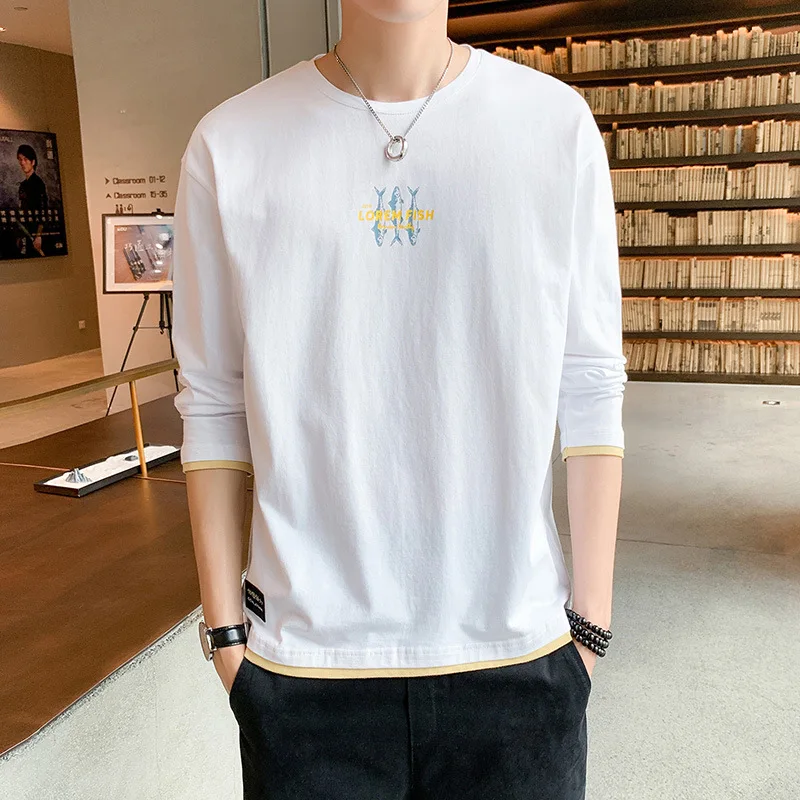 Men's Long Sleeve T-Shirt Cotton Loose T-Shirt Sweater Loose Shirt Trendy Bottoming Shirt with Autumn Men's Clothing
Men's Long Sleeve T-Shirt Cotton Loose T-Shirt Sweater Loose Shirt Trendy Bottoming Shirt with Autumn Men's Clothing