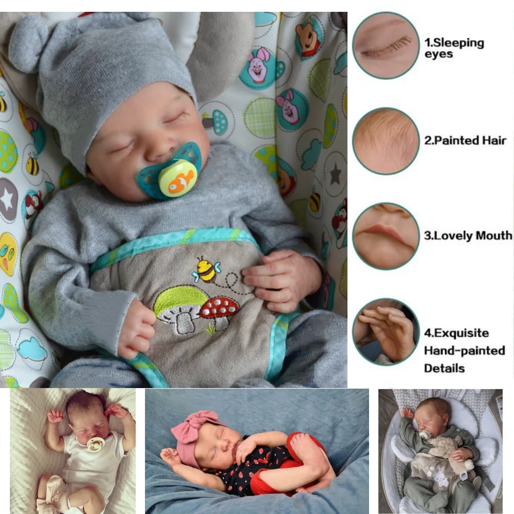 

20 Inches Levi Reborn Baby Realistic Cloth Body Alive LoL Bebe Newborn Finished Hair-painted Doll Children Girls Gift Dolls
