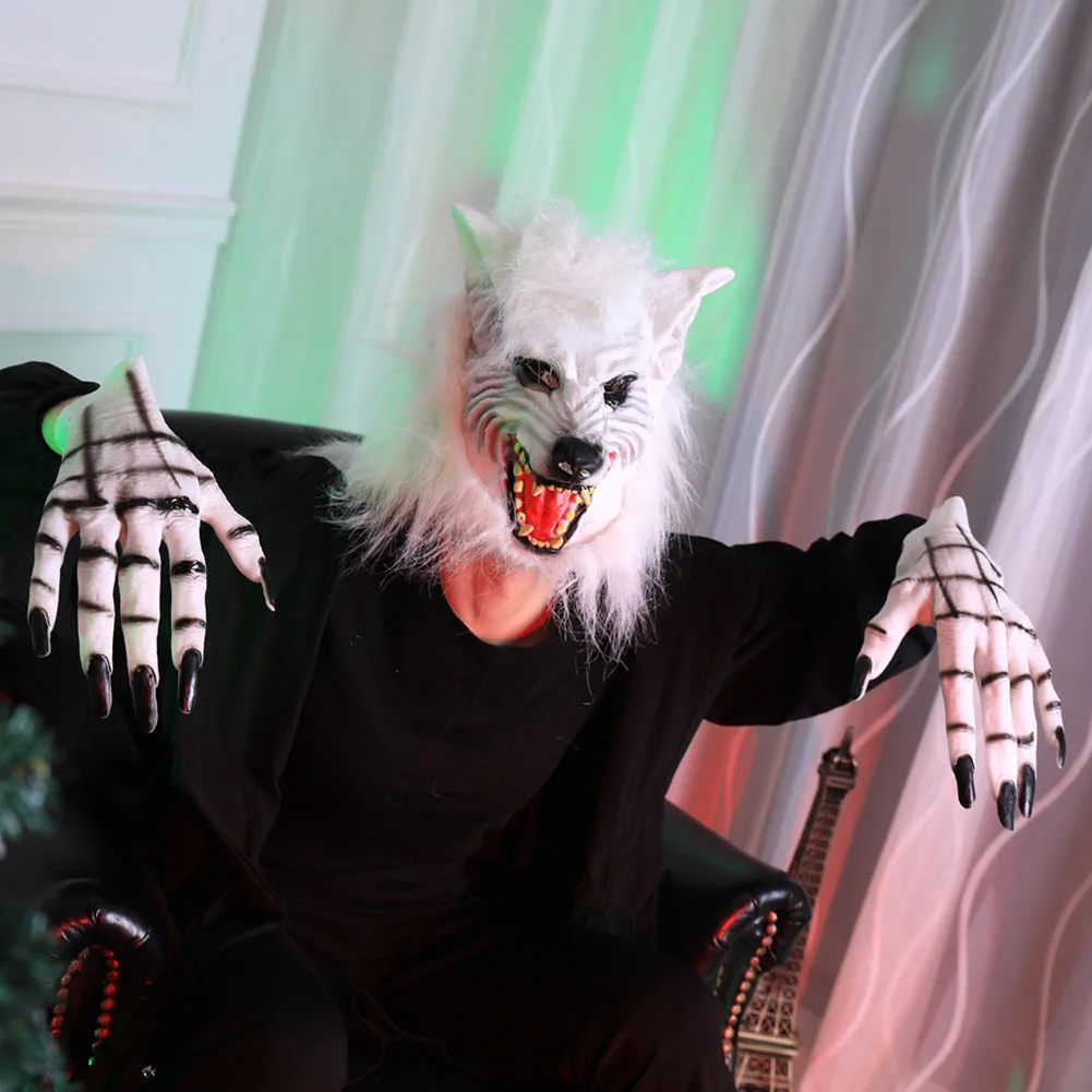 Halloween Horror Beast Cosplay Realistic Wolf Head Animal Headgear Scary Face Claw Gloves Ideal for Parties and Events
Halloween Horror Beast Cosplay Realistic Wolf Head Animal Headgear Scary Face Claw Gloves Ideal for Parties and Events