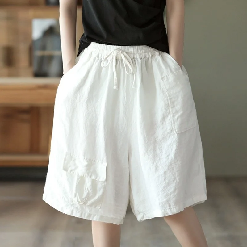 NINI WONDERLAND 2023 Summer New Linen Casual Shorts Women Elastic Waist Loose Short Pants Mori Girls Style Shorts
NINI WONDERLAND 2023 Summer New Linen Casual Shorts Women Elastic Waist Loose Short Pants Mori Girls Style Shorts