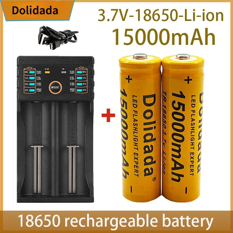 High Quality 15000 mAh 3.7 V 18650 lithium ion batteries Rechargeable battery For LED flashlight/Electronics(Orange)+201 Charger
High Quality 15000 mAh 3.7 V 18650 lithium ion batteries Rechargeable battery For LED flashlight/Electronics(Orange)+201 Charger