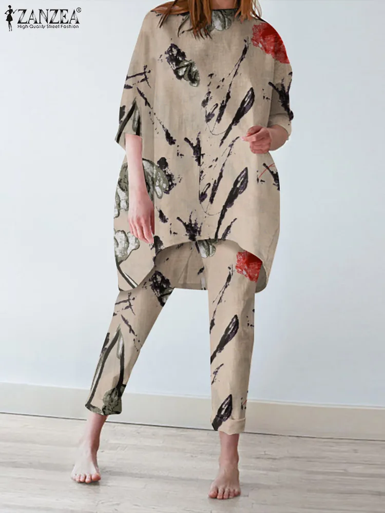 Костюм ZANZEA женский ассиметричный с цветочным принтом, комплект из 2 предметов, блузка с круглым вырезом и короткими рукавами и свободные брю...
Костюм ZANZEA женский ассиметричный с цветочным принтом, комплект из 2 предметов, блузка с круглым вырезом и короткими рукавами и свободные брю...