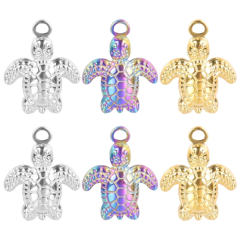 

Mix Kawaii Animal Sea Turtle Charms For Jewelry Making Bulk Stainless Steel Charm Pendant DIY Breloque Pour Fabrication Bijoux