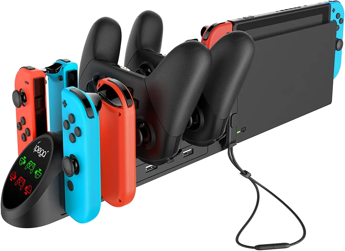 Charging Dock Compatible with Switch Pro Controllers /OLED Model for JoyPad,Multifunction Charger Stand with 2 USB 2.0 Plug Port
Charging Dock Compatible with Switch Pro Controllers /OLED Model for JoyPad,Multifunction Charger Stand with 2 USB 2.0 Plug Port