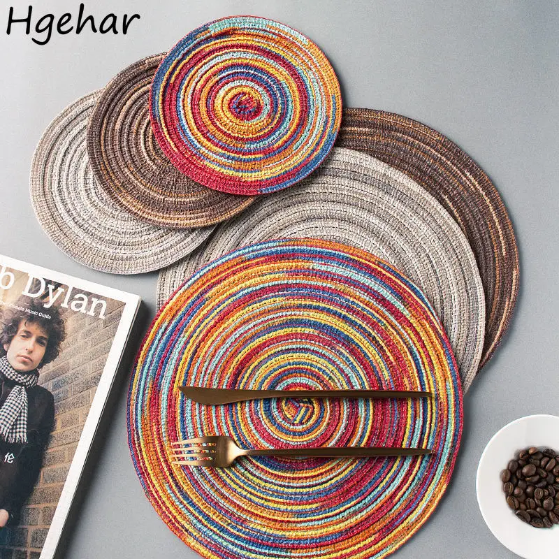 Print Design Woven Vintage Round Dinner Table Napkin Pastoral Chic Heat-insulation 4 Colors Popular Home Textile Placemat Ins 
Print Design Woven Vintage Round Dinner Table Napkin Pastoral Chic Heat-insulation 4 Colors Popular Home Textile Placemat Ins