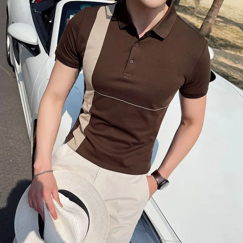 2023 British Style Summer Men Polo Shirts Short Sleeve Versatile Fashion Slim Fit Casual Polo Color Contrast Streetwear A55
2023 British Style Summer Men Polo Shirts Short Sleeve Versatile Fashion Slim Fit Casual Polo Color Contrast Streetwear A55