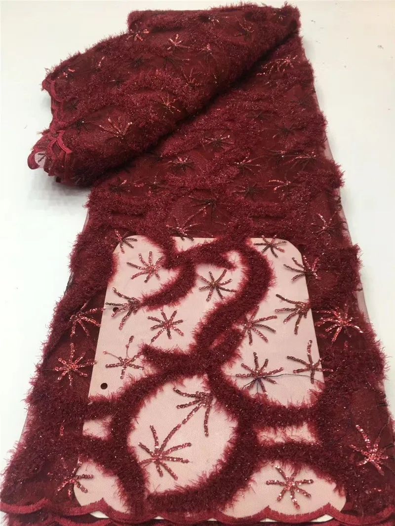 Wine African Sequins Lace Fabric French Embroidered Net Cloth 5Yard Tulle Mesh Material Tssus Dentelle For Party Dress DN84
Wine African Sequins Lace Fabric French Embroidered Net Cloth 5Yard Tulle Mesh Material Tssus Dentelle For Party Dress DN84