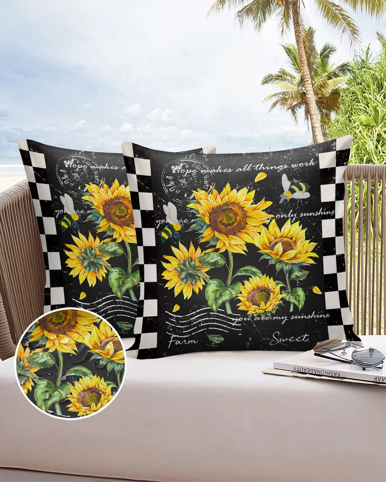 2/4PCS Outdoor Garden Chair Waterproof Cushion Cover Retro Flower Sunflower Bee Plaid Home Decor 40/45/50/60/66cm Pillow Case
2/4PCS Outdoor Garden Chair Waterproof Cushion Cover Retro Flower Sunflower Bee Plaid Home Decor 40/45/50/60/66cm Pillow Case