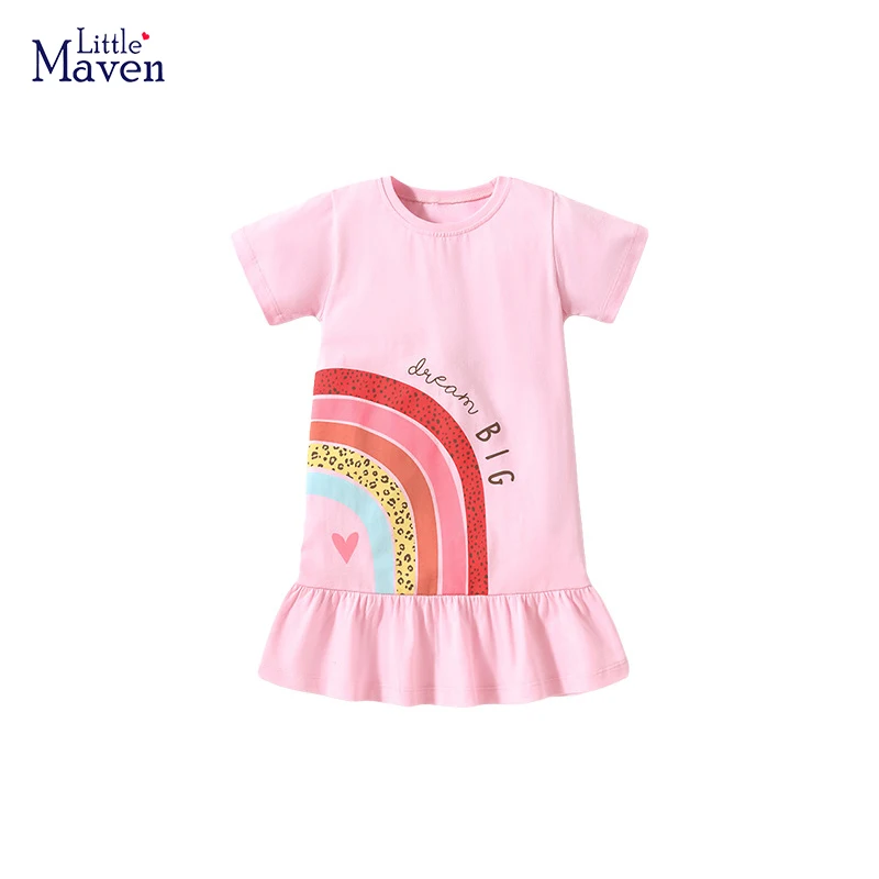 Платье принцессы для девочек Little maven, праздничные платья розового цвета с радужным принтом для девочек, летние повседневные платья, детские нарядные платья
Платье принцессы для девочек Little maven, праздничные платья розового цвета с радужным принтом для девочек, летние повседневные платья, детские нарядные платья