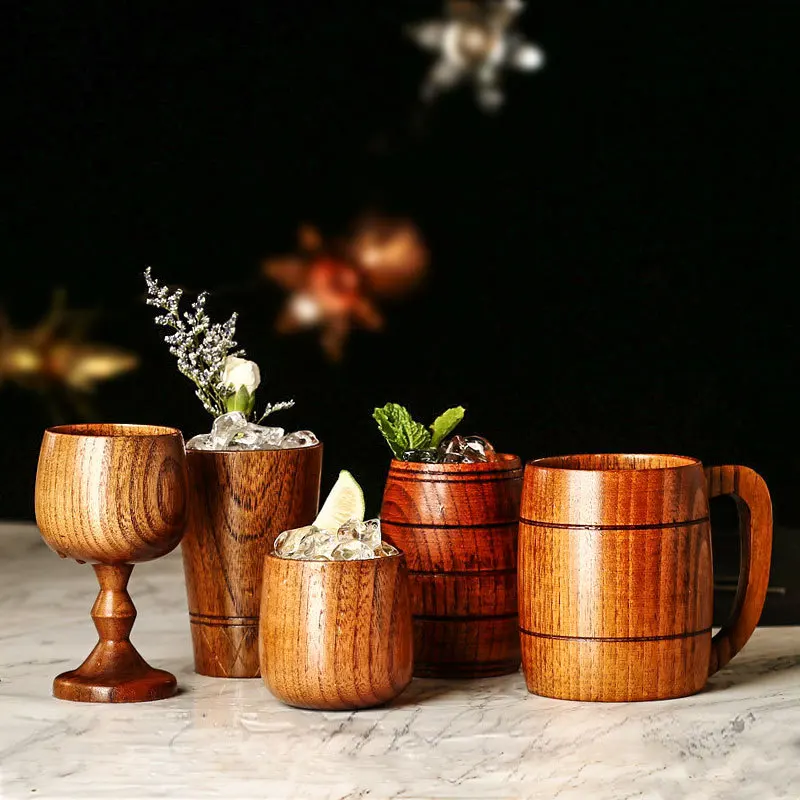 

Деревянные Большие стаканы ручной работы Jujube с деревянной ручкой, чашки для пива, чая, кофе, столовые приборы для кухни, бара, посуда для напитков для кухни, бара