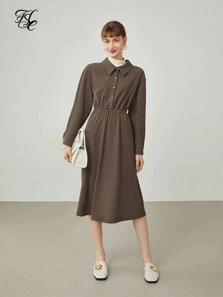 FSLE Women Winter Retro Brown Shirt Dress Fake Two-piece Knitted Stitching Base Skirt Waist Thickened Mid-length Dresses
FSLE Women Winter Retro Brown Shirt Dress Fake Two-piece Knitted Stitching Base Skirt Waist Thickened Mid-length Dresses