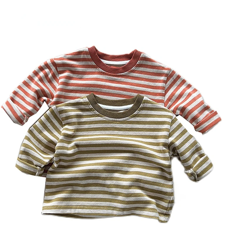 2023 Spring Autumn Kids Casual T Shirt Loose Toddler Striped T Shirts Cotton Tee Boys Girls Long Sleeve Tops Baby Clothes
2023 Spring Autumn Kids Casual T Shirt Loose Toddler Striped T Shirts Cotton Tee Boys Girls Long Sleeve Tops Baby Clothes