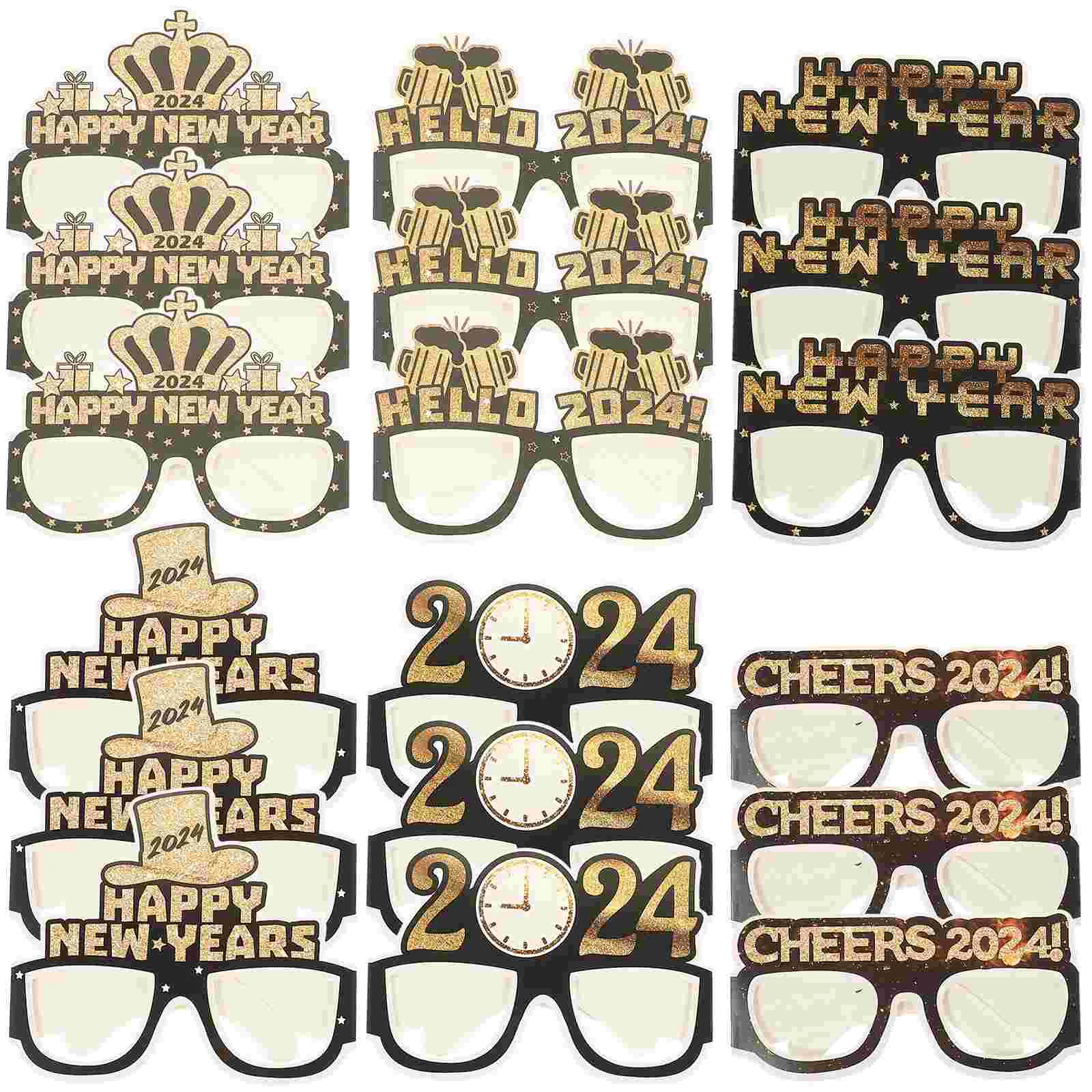 18 Pcs Houseparty 2024 New Year Glasses Costume Eyeglasses Flash Festival Dress Paper Accessory
18 Pcs Houseparty 2024 New Year Glasses Costume Eyeglasses Flash Festival Dress Paper Accessory