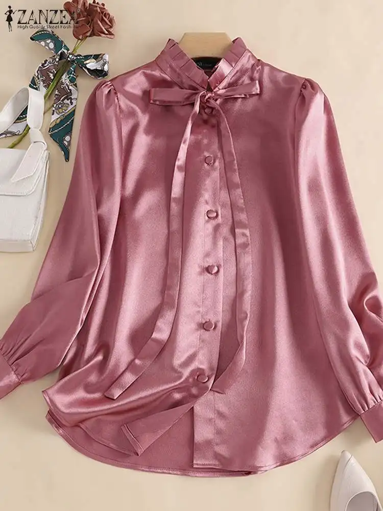 ZANZEA Women Satin Long Sleeve Shirts Spring Autumn Loose Tops Oversized Casual Solid Office Lady Blusas Femininas Streetwears
ZANZEA Women Satin Long Sleeve Shirts Spring Autumn Loose Tops Oversized Casual Solid Office Lady Blusas Femininas Streetwears