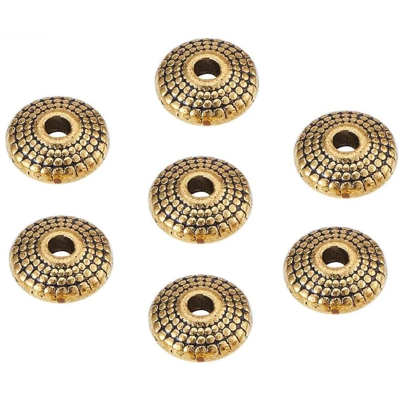 1500 Pcs Tibetan Style Spacer Beads, Lead Free & Cadmium Free, Flat Round, Antique Golden Color, About 8mm in Diameter 4mm Thick
1500 Pcs Tibetan Style Spacer Beads, Lead Free & Cadmium Free, Flat Round, Antique Golden Color, About 8mm in Diameter 4mm Thick