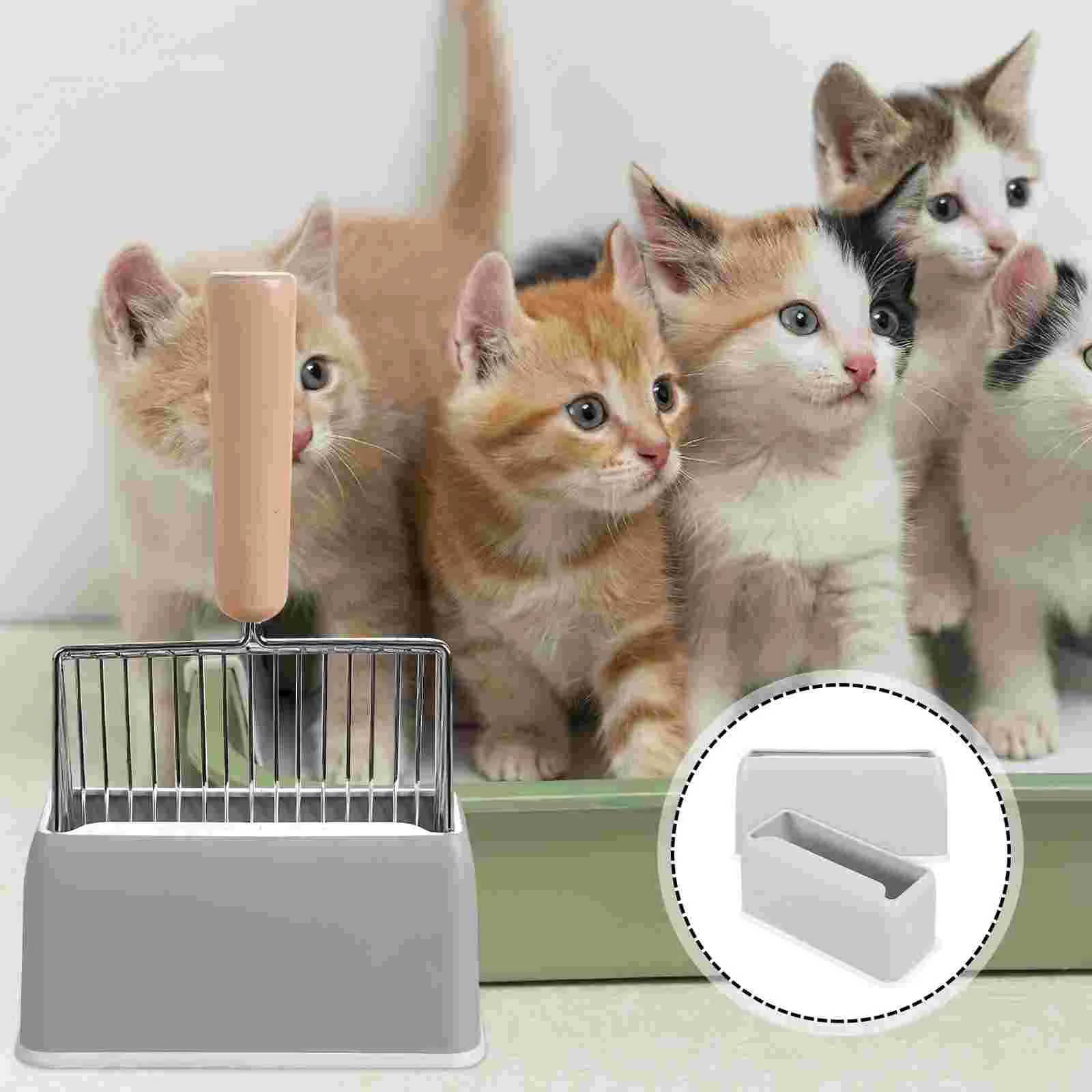 

2 Pcs Cat Litter Scoop Base Household Scooper Stands Spoon Rest Plastic Storage Holders Accessory For dogs