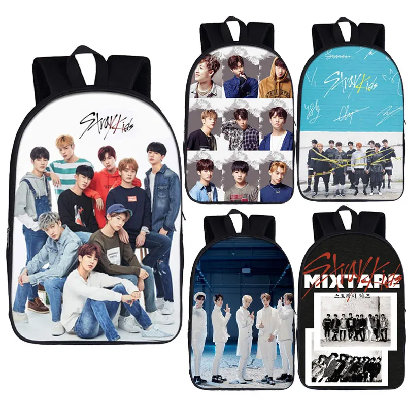 

KPOP Stray Kids backpack StrayKids MINHO JISUNG WOOJIN CHANGBIN FELIX Korean teenager school bags for boys girls hip hop bag