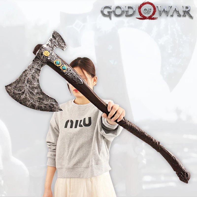 

God of War 93cm Leviathan Axe Kratos Weapon Model Pu Game God of War: Ragnarok Axe Weapon Cosplay Knife Katana Swords Kids Toys