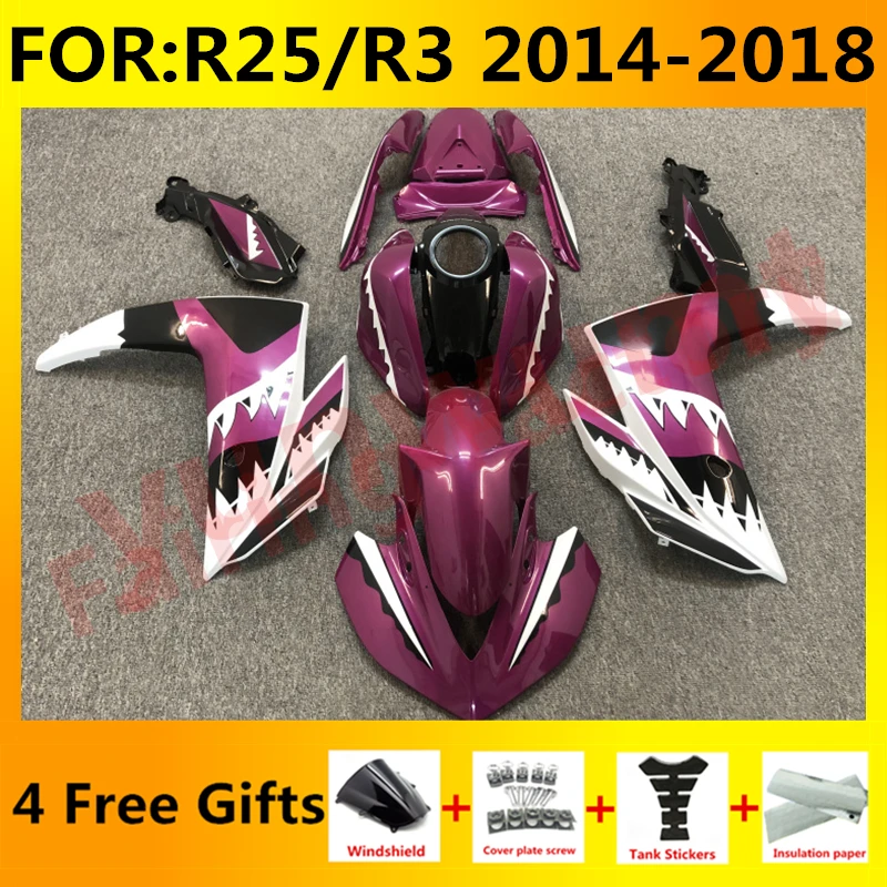 Комплект обтекателей для кузова нового мотоцикла ABS, подходит для YZF R25 R3 R 25 3 2015 2016 2017 2018, комплект обтекателей кузова розового и белого цвето...
Комплект обтекателей для кузова нового мотоцикла ABS, подходит для YZF R25 R3 R 25 3 2015 2016 2017 2018, комплект обтекателей кузова розового и белого цвето...