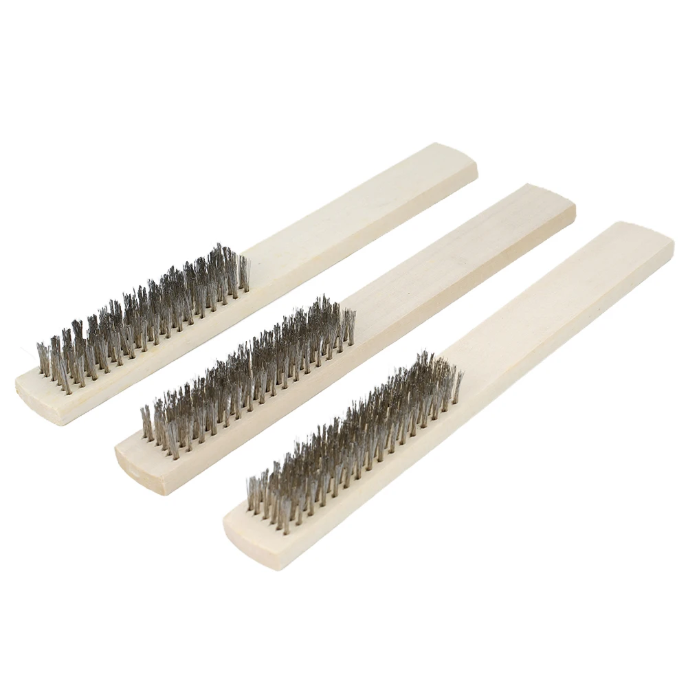 3Pcs Stainless Steel Wire Brush Wood Handle Wire Brush Rust Removal 8.07Inch/205mm For Clean Scales Rust Metal
3Pcs Stainless Steel Wire Brush Wood Handle Wire Brush Rust Removal 8.07Inch/205mm For Clean Scales Rust Metal