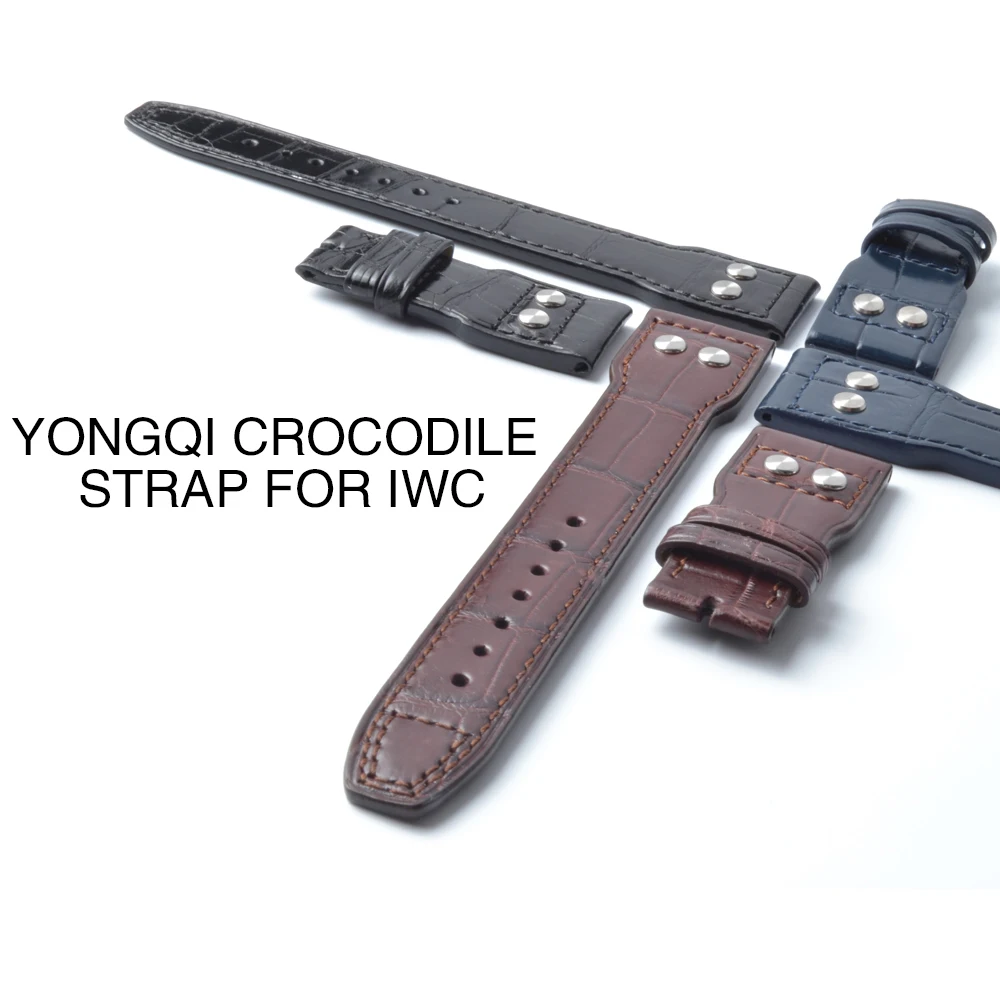 Genuine Leather Crocodile Watchband For IWC Big Pilot Blue Brown Black Cowhide Folding Buckle Watch Men Strap 22x18mm with Screw
Genuine Leather Crocodile Watchband For IWC Big Pilot Blue Brown Black Cowhide Folding Buckle Watch Men Strap 22x18mm with Screw