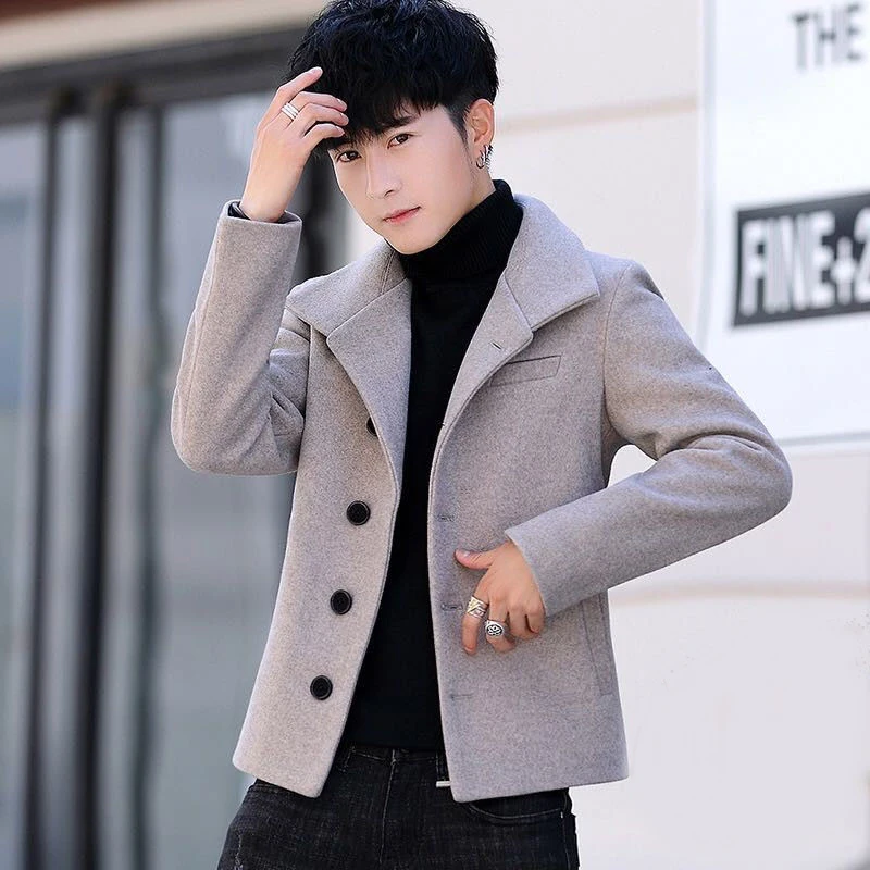 2023 Spring Autumn New Men's Slim Woolen Short Coat Casual Jacket 
2023 Spring Autumn New Men's Slim Woolen Short Coat Casual Jacket