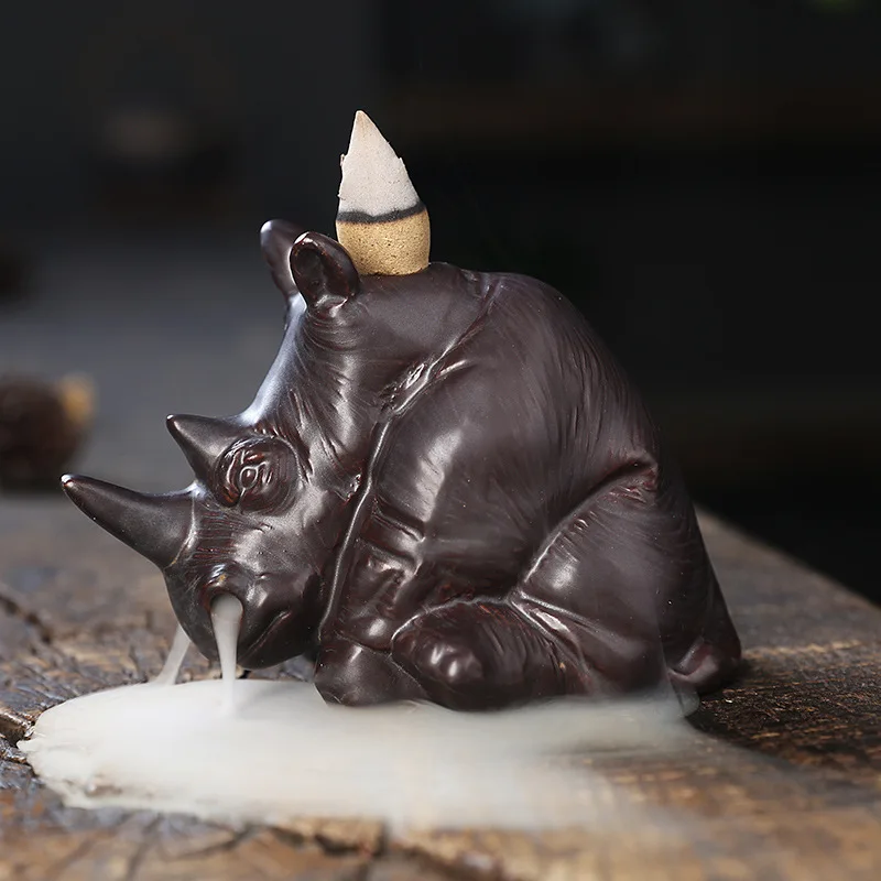 Ceramic Rhinoceros Hippo Backflow Incense Burner Creative Aromatherapy Furnace Gift Ornament Decorations for Home
Ceramic Rhinoceros Hippo Backflow Incense Burner Creative Aromatherapy Furnace Gift Ornament Decorations for Home