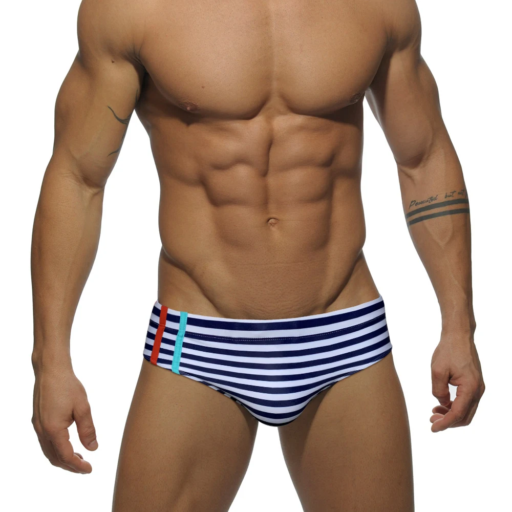 Sexy man Swimwear Striped Men swim Low Waist Swim Briefs Summer Pad Push Up Bathing Fashion Male Sport Beach Surfing Swimsuit
Sexy man Swimwear Striped Men swim Low Waist Swim Briefs Summer Pad Push Up Bathing Fashion Male Sport Beach Surfing Swimsuit