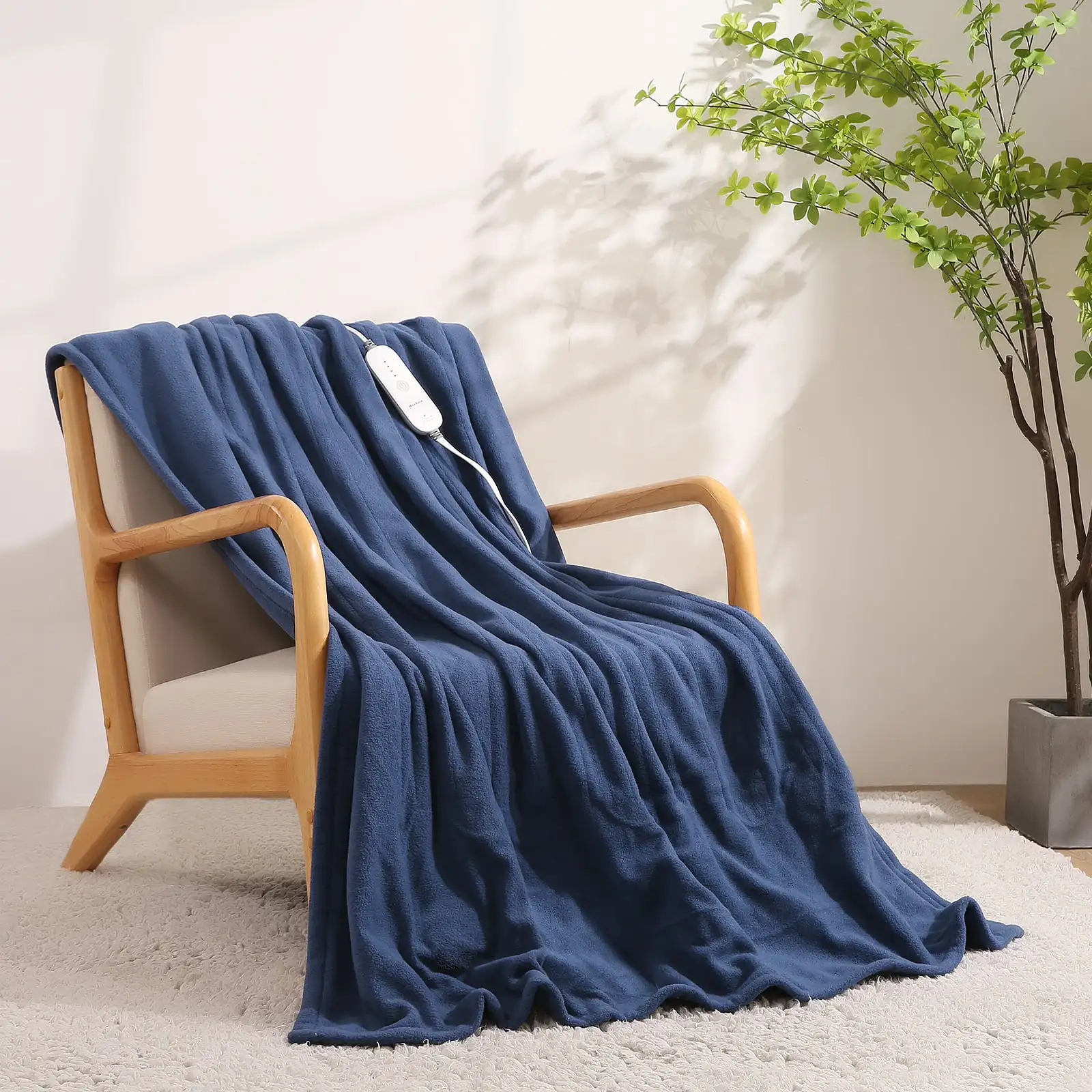 Electric Heated Blanket 50"x 60" with 3H Auto-off & 4 Heating Levels Polar Fleece Dark Blue
Electric Heated Blanket 50"x 60" with 3H Auto-off & 4 Heating Levels Polar Fleece Dark Blue