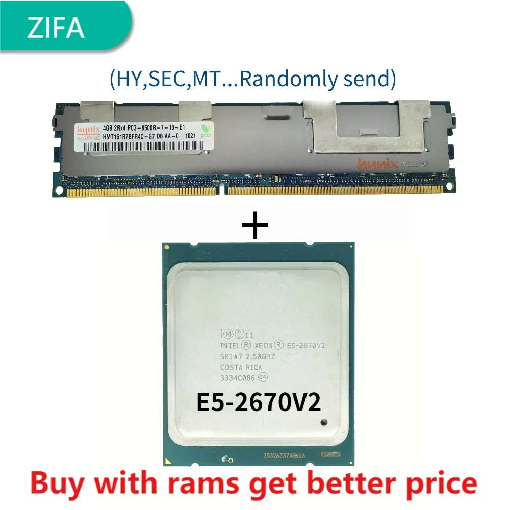 DDR3 4G Server ram with heatsink 1066Mhz with Serv Processor E5-2670V2 CPU 2.5 LGA 2011 SR1A7 Ten Cores Desktop processor
DDR3 4G Server ram with heatsink 1066Mhz with Serv Processor E5-2670V2 CPU 2.5 LGA 2011 SR1A7 Ten Cores Desktop processor