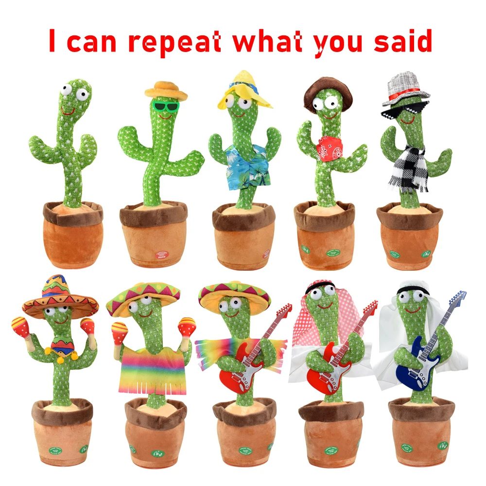 Dancing Cactus Repeat Talking Toy Electronic Plush Toys Can Sing Record Lighten Battery USB Charging Early Education Funny Gift
Dancing Cactus Repeat Talking Toy Electronic Plush Toys Can Sing Record Lighten Battery USB Charging Early Education Funny Gift
