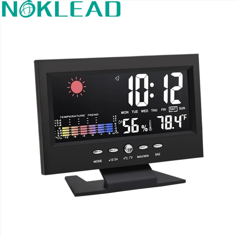 NOKLEAD Weather Clock Screen Digital Display Thermometer Humidity Clock Colorful Alarm Calendar Weather Electronic Alarm Clock
NOKLEAD Weather Clock Screen Digital Display Thermometer Humidity Clock Colorful Alarm Calendar Weather Electronic Alarm Clock