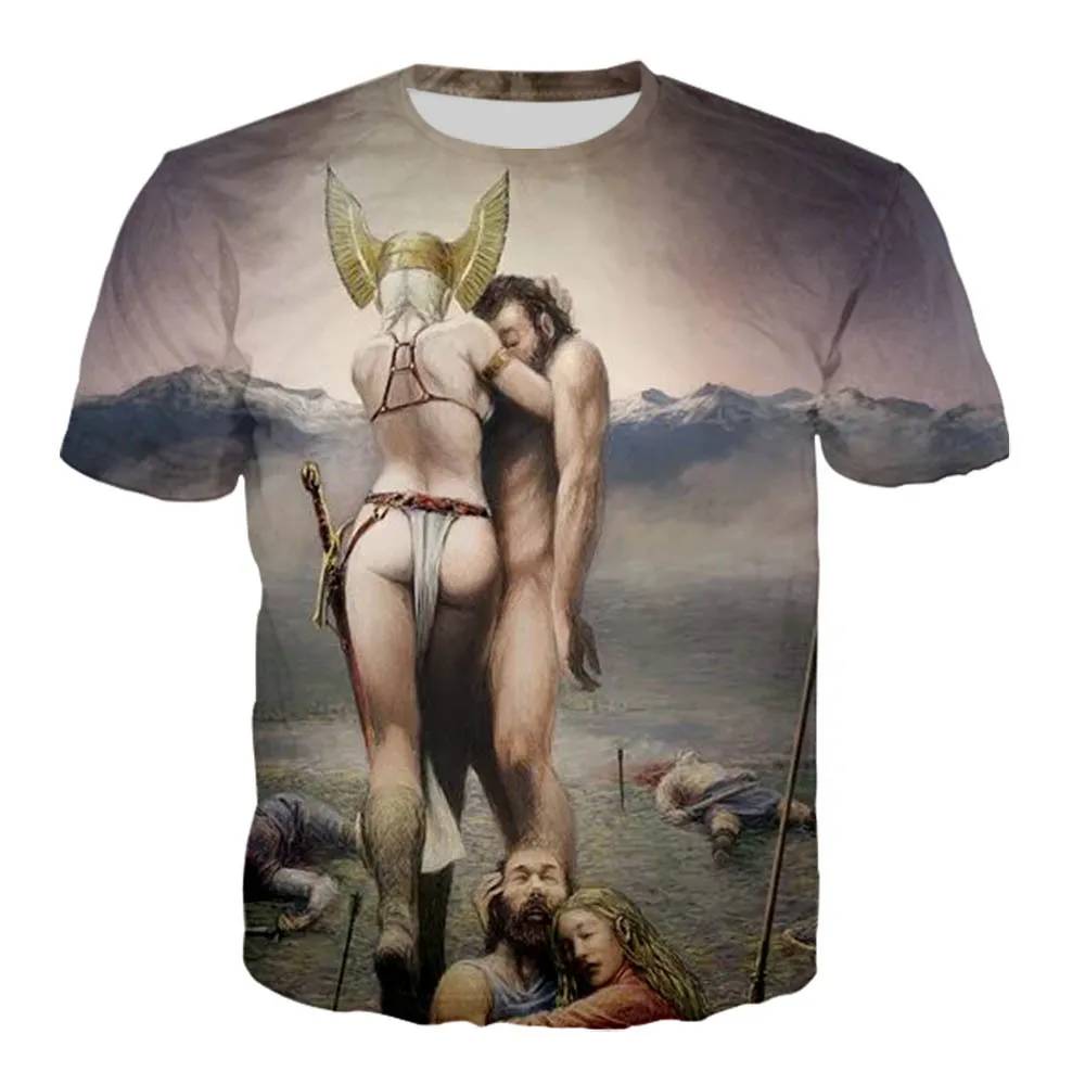 Vikings Print Men's T-shirt Vintage Art Berserk Loose Casual Short-sleeved Tops Tees 2023 New Oversized T Shirt For Men Clothing
Vikings Print Men's T-shirt Vintage Art Berserk Loose Casual Short-sleeved Tops Tees 2023 New Oversized T Shirt For Men Clothing
