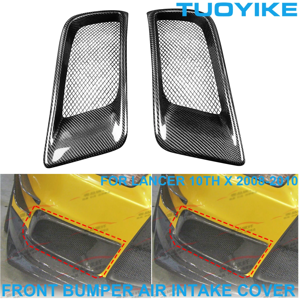 Car Real Carbon Fiber Front Bumper Splitter Side Air Intake Protective Cover Trim For Mitsubishi EVO Lancer 10th 10X 2008-2010
Car Real Carbon Fiber Front Bumper Splitter Side Air Intake Protective Cover Trim For Mitsubishi EVO Lancer 10th 10X 2008-2010