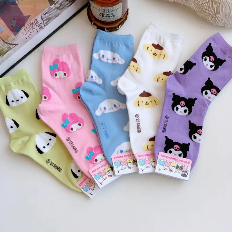 

Кавайные Sanrio Cinnamoroll Kuromi моя мелодия понравико Мультяшные милые фотографические носки для студентов носки для пар
