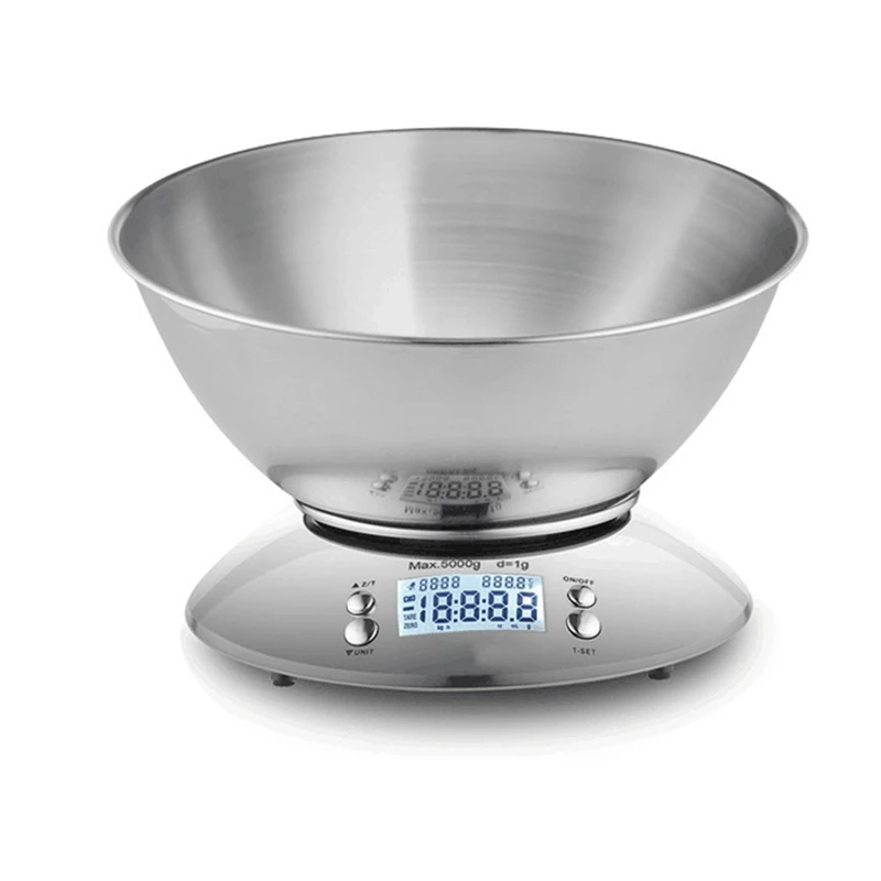 Food Kitchen Bowl Scale, Digital Grams And Ounces For Weight Loss, Baking, Cooking, Keto And Meal Prep, Silver
Food Kitchen Bowl Scale, Digital Grams And Ounces For Weight Loss, Baking, Cooking, Keto And Meal Prep, Silver